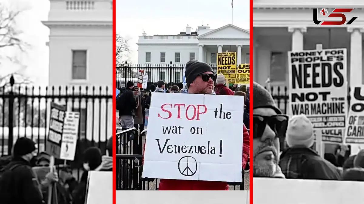 فیلم اعتراض به حمله آمریکا علیه ونزوئلا در واشنگتن