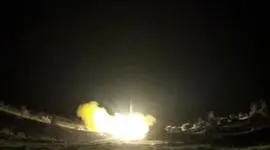 فیلم آتش سوزی پایگاه ویکتوریای آمریکا پس از حمله پهپادی