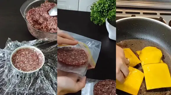 همبرگر خونگی بدون قالـب + فیلم