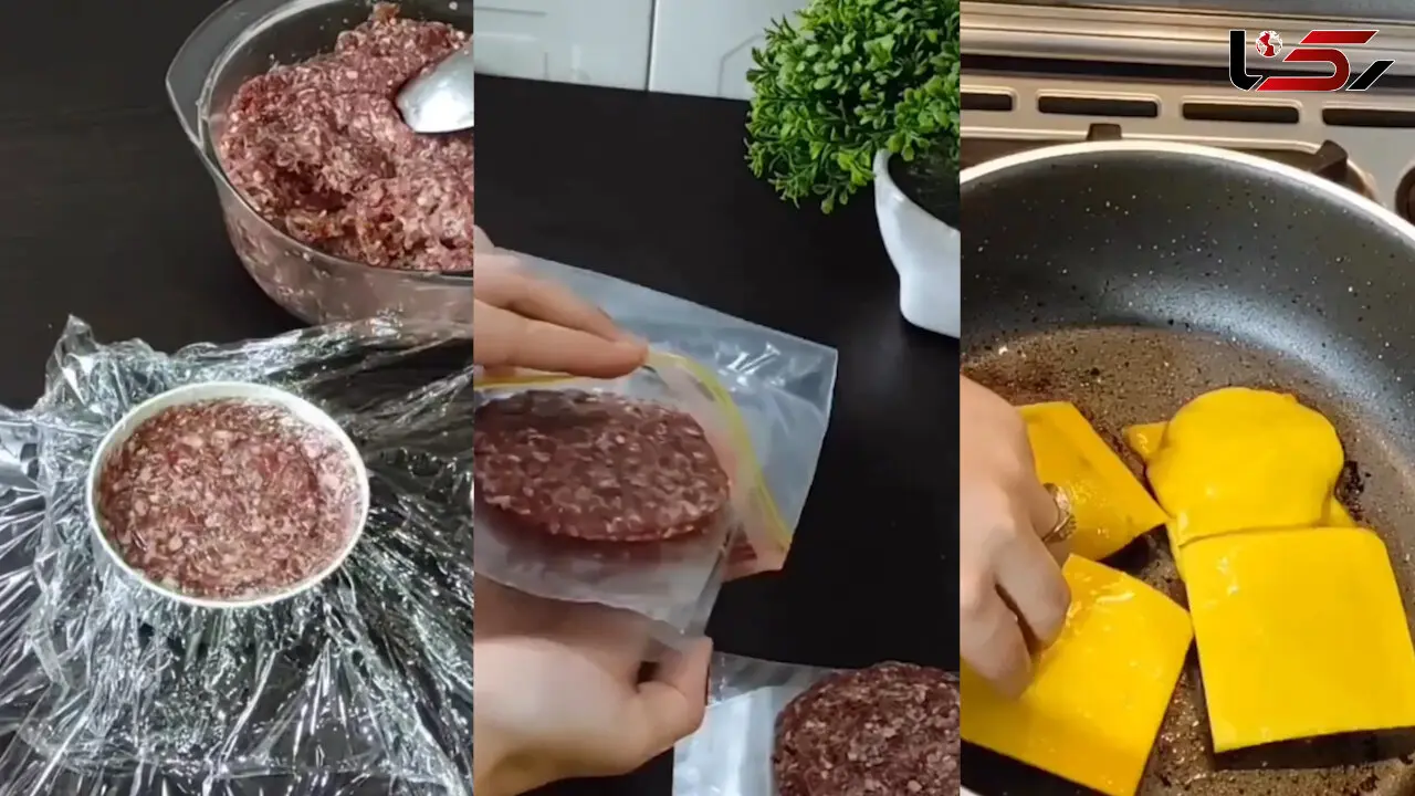 همبرگر خانگی بدون پیاز + فیلم