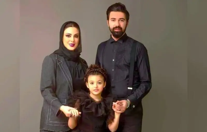 نیلوفر شهیدی شکوفه سریال وارش در کنار همسر و دخترش