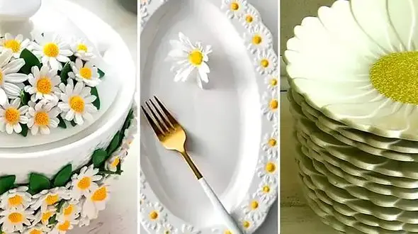 ظروف سرامیکی در طرح بابونه + عکس