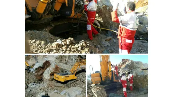 ریزش معدن جان راننده بیل مکانیکی را در زنجان گرفت + عکس 