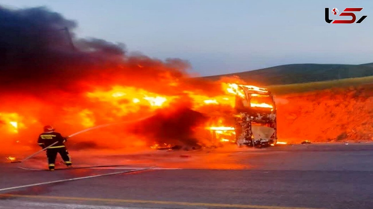 عامل آتش سوزی اتوبوس محور بروجرد – اراک مشخص شد