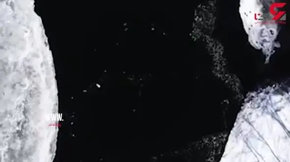 یخ بستن جالب یک رودخانه +فیلم