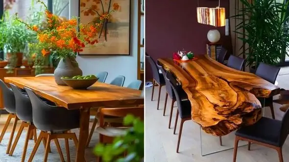 میز غذاخوری چوبی شیک؛ لمس زیبایی و اصالت در دکوراسیون مدرن