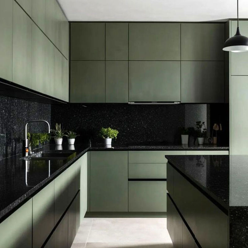 مدل‌ کابینت سبز آشپزخانه مینیمال