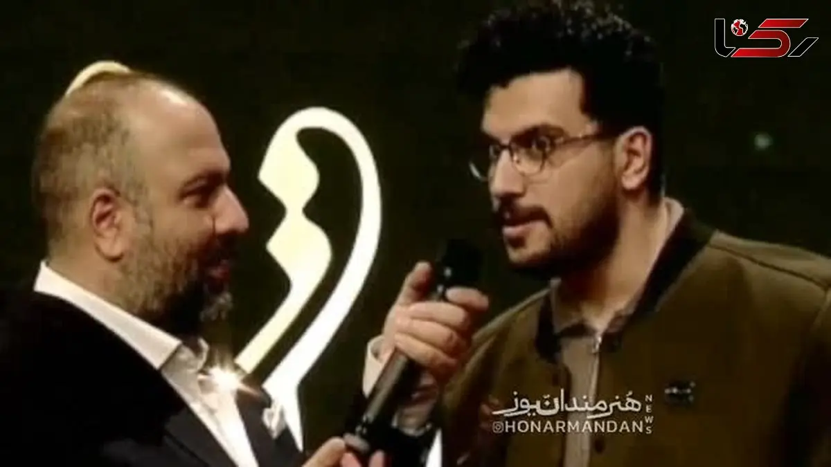 فیلم / امیرحسین قیاسی در جشن حافظ: وای جایزه گرفتم .../ گفتن با علی اوجی باشی .../  مهران مدیری یه رازه نمیتونم ...!  / علی اوجی: به درک!