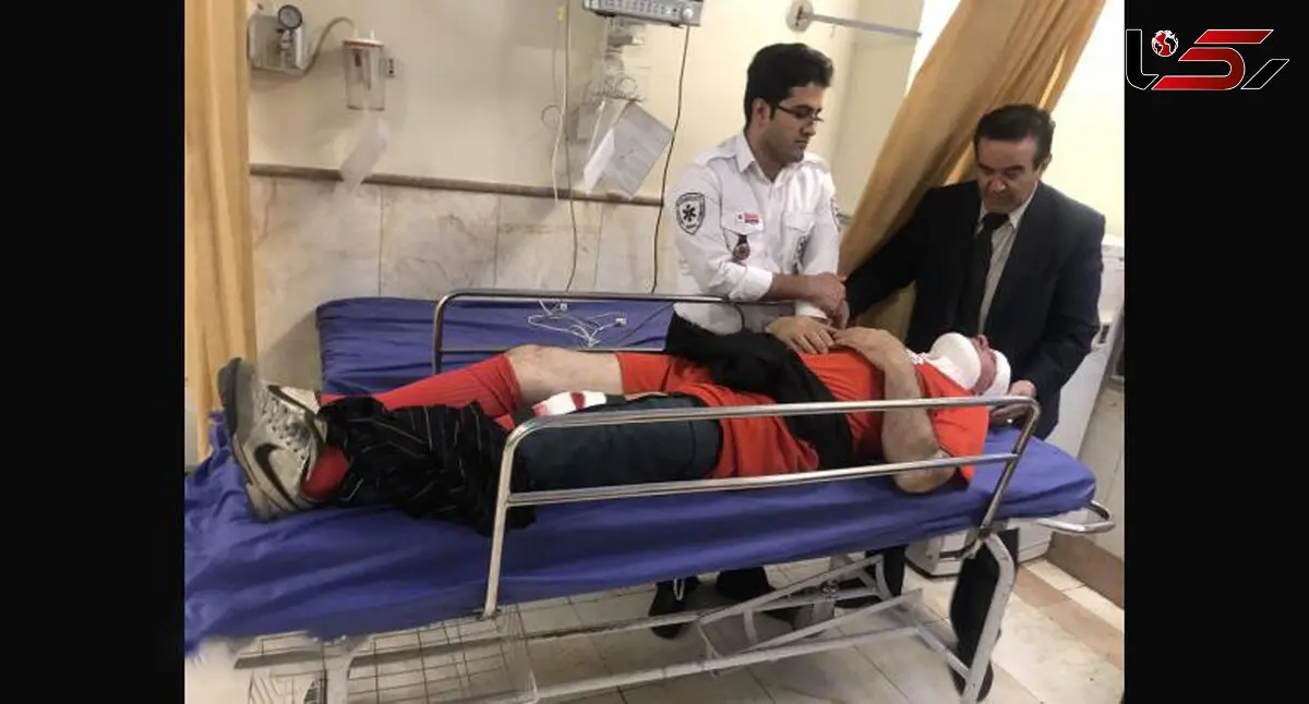 محمد حسن انصاری فرد در بیمارستان فیروزگر؛ گلایه پیشکسوتان از وضعیت نامناسب ورزشگاه شیرودی (عکس)
