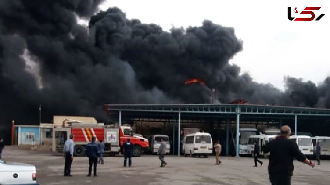 آتش سوزی مهیب در شرکت نفت و گاز مسجد سلیمان 