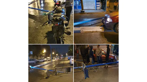  تصادف دزدان بدشانس با یک چراغ برق/ در گلستان تهران رخ داد