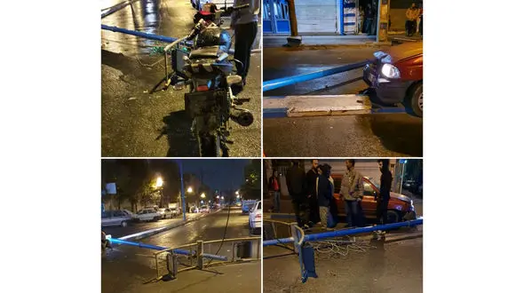  تصادف دزدان بدشانس با یک چراغ برق/ در گلستان تهران رخ داد