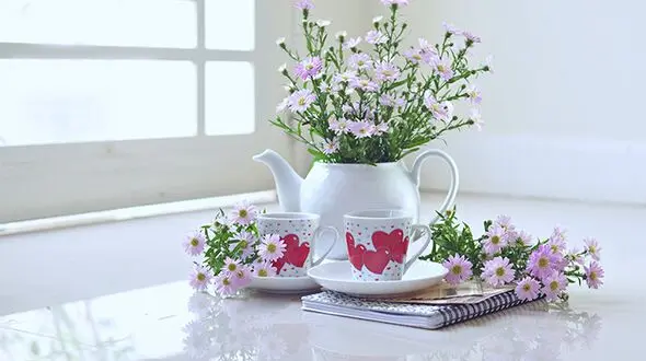 گلدان هایی زیبا با فنجان های ترک خورده