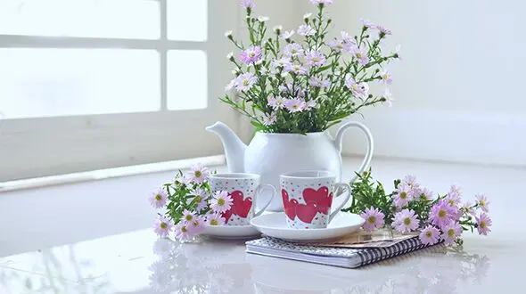 گلدان هایی زیبا با فنجان های ترک خورده