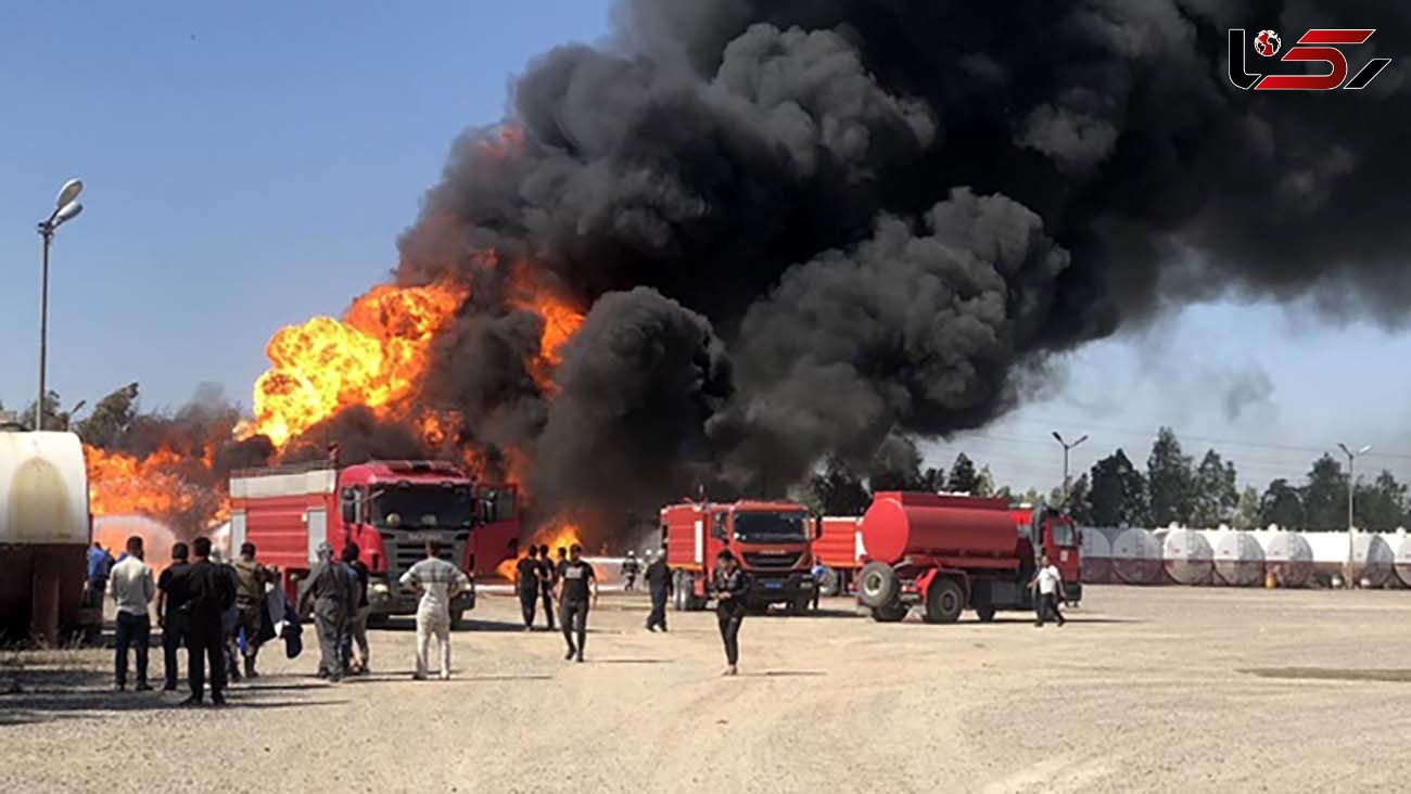 آتش‌سوزی در یک پالایشگاه نفتی در عراق 