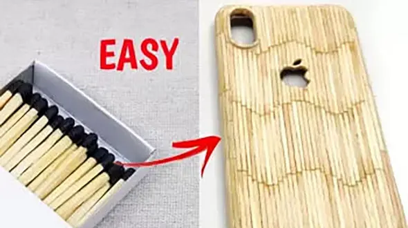 طرز ساخت کاور موبایل با چوب کبریت + فیلم