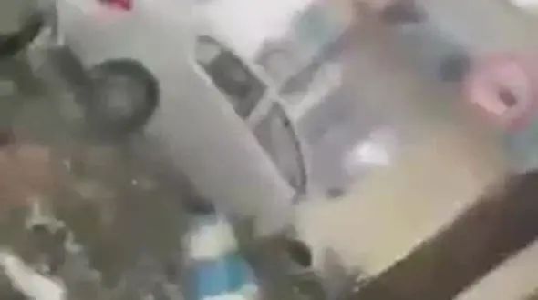 فیلم بارش شدید تگرگ های درشت در نیشابور / باورنکردنی