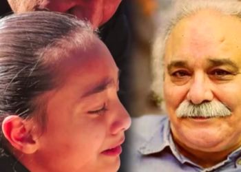 فیلم بی قـراری و اَشک های نوه محمد کـاسبی در مراسم پدر بزرگش