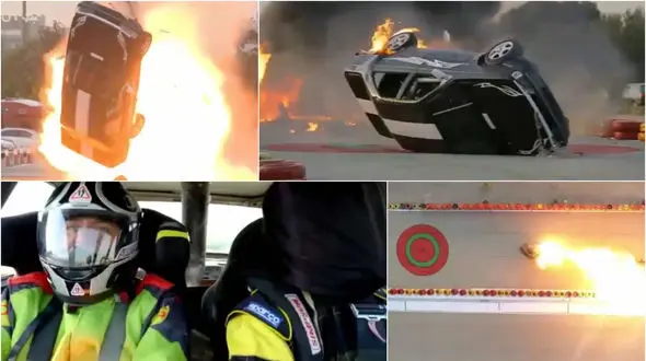 خودروی رامبد جوان واژگون شد! +فیلم و عکس