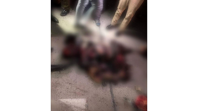 تصویری از پیکرهای سوخته‌ منتشر شده که به دلیل دلخراش بودن تصاویر  مات شده است