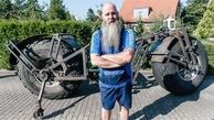 مرد 49 ساله آلمانی با دوچرخه یک تنی رکاب زد+عکس