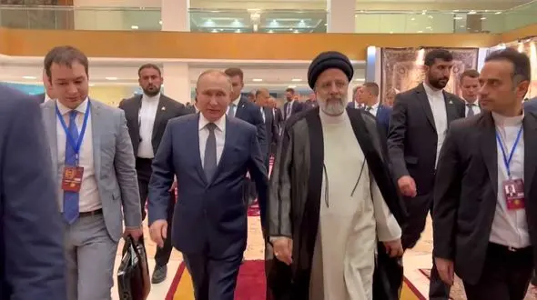 فیلم دیده نشده از بدرقه غیررسمی پوتین توسط آیت الله رئیسی 