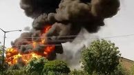 آتش سوزی هولناک در پارکینگ خودروهای سنگین / در کرمانشاه رخ داد