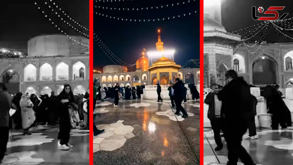 فیلم حال و هوای بارانی حرم امام رضا (ع)