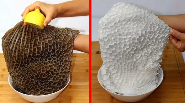 فیلم/ روش خارق العاده و آسان آشپز مراکشی برای پاک کردن فوری سیرابی گاو