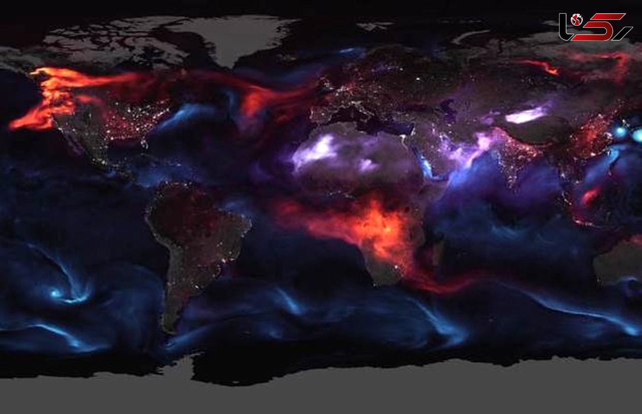 تصویر ذرات هوا بر فراز کره زمین توسط ناسا منتشر شد