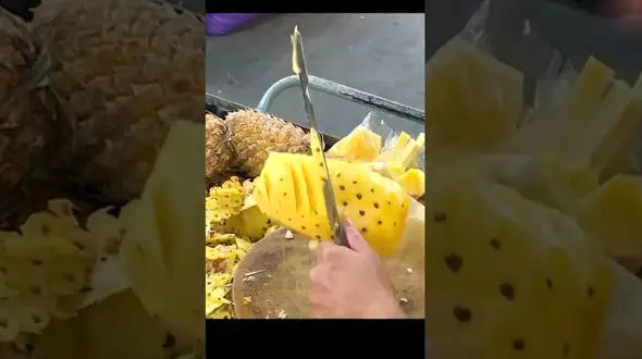 فیلم/ مهارت حیرت‌انگیز این فروشنده در برش زدن ماهرانه آناناس در 45 ثانیه 