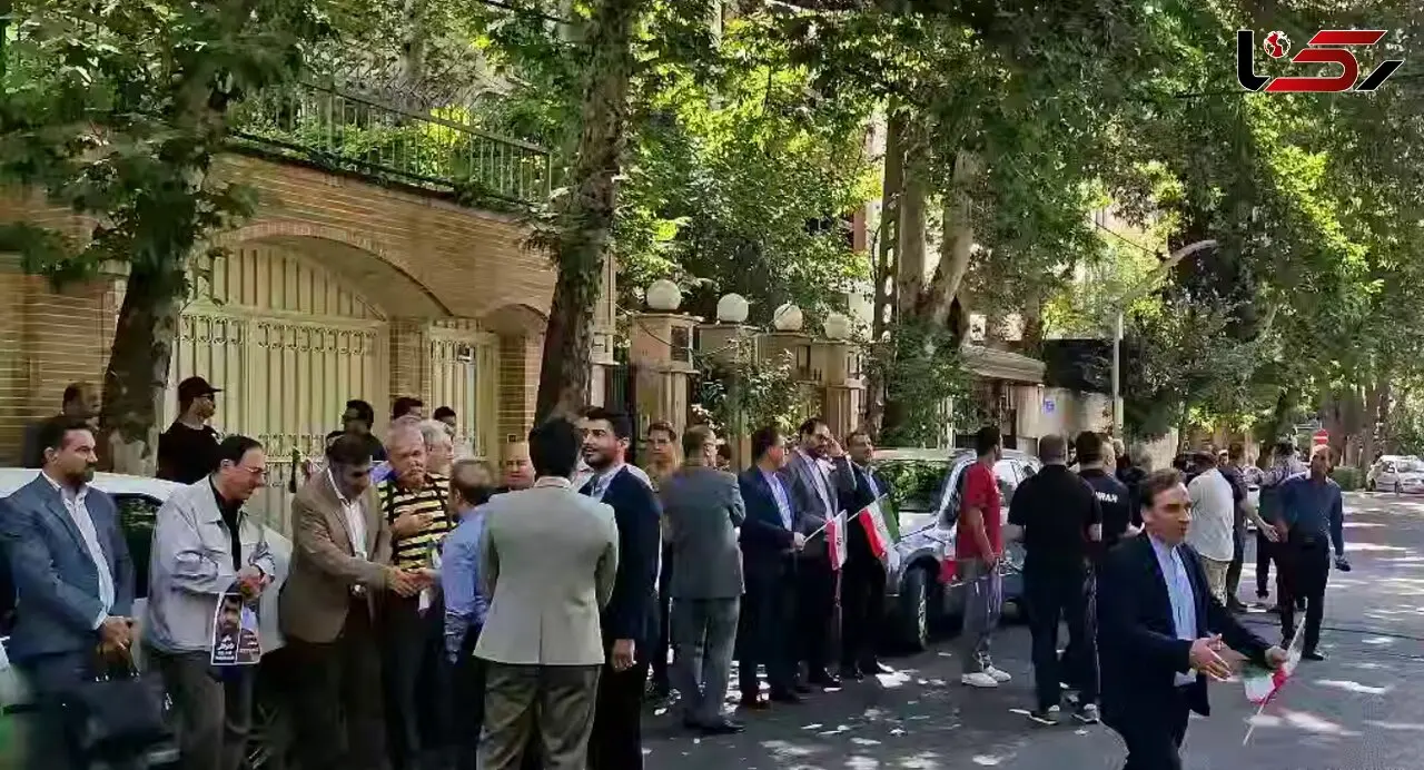  تجمع جامعه ورزش ایران مقابل دفتر مرکزی سازمان ملل در تهران