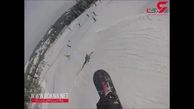 فیلم لحظه‌ی برخورد وحشتناک دو مرد اسکی باز