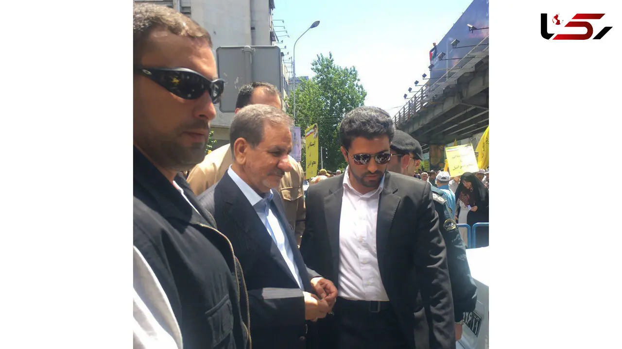  اسحاق جهانگیری در راهپیمایی روز قدس + عکس