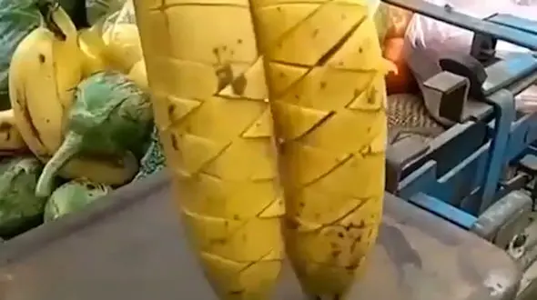 خرد کردن موز به روش جالب + فیلم