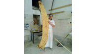 بزرگترین نان سنگک ۳ متری در بادرود پخته شد+ عکس