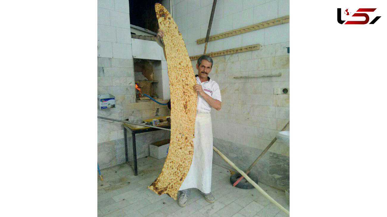 بزرگترین نان سنگک ۳ متری در بادرود پخته شد+ عکس