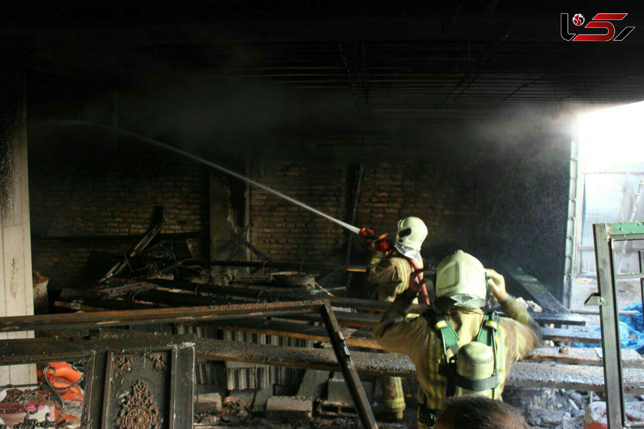 آتش سوزی در ساختمان نیمه کاره در خیابان دولت + عکس 