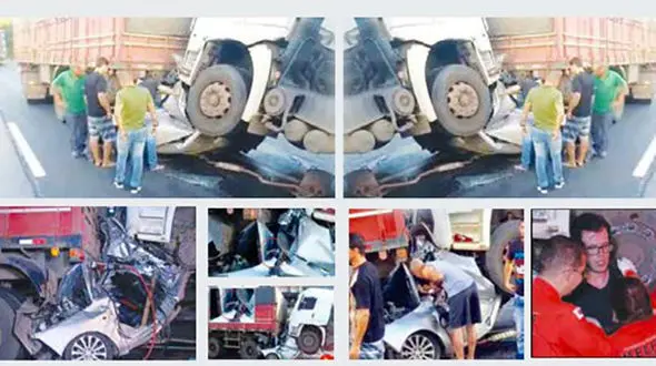 شاید باورتان نشود ولی راننده این خودروی مچاله شده زنده است+ عکس عجیب