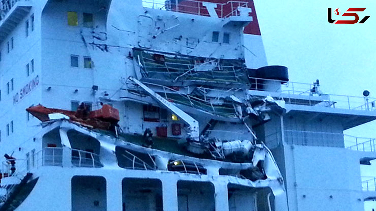  تصاویر برخورد دو کشتی در مرز انگلیس و فرانسه 