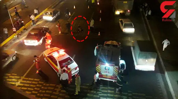 خودکشی مرد قوی هیکل در بزرگراه امام علی(ع)+فیلم و عکس 