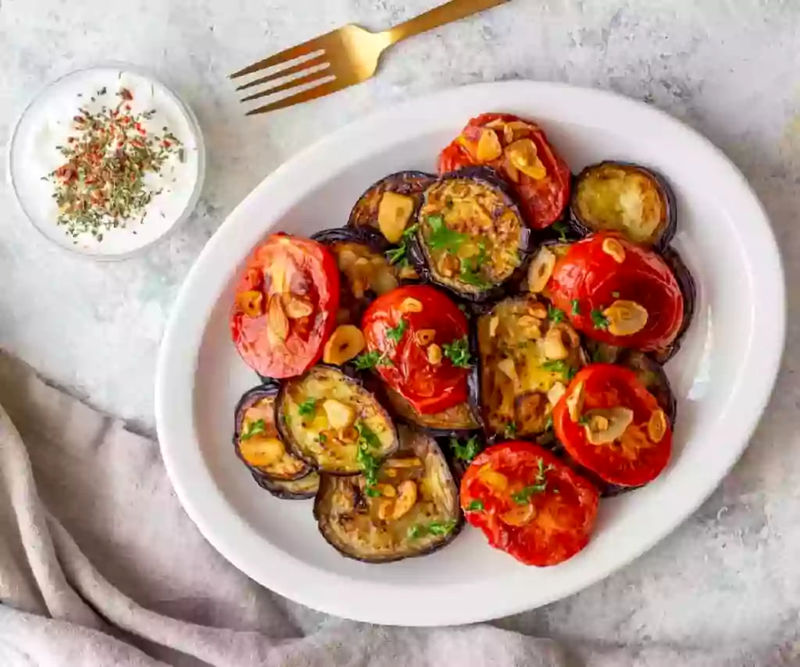 خوراک بادمجان با گوجه فرنگی