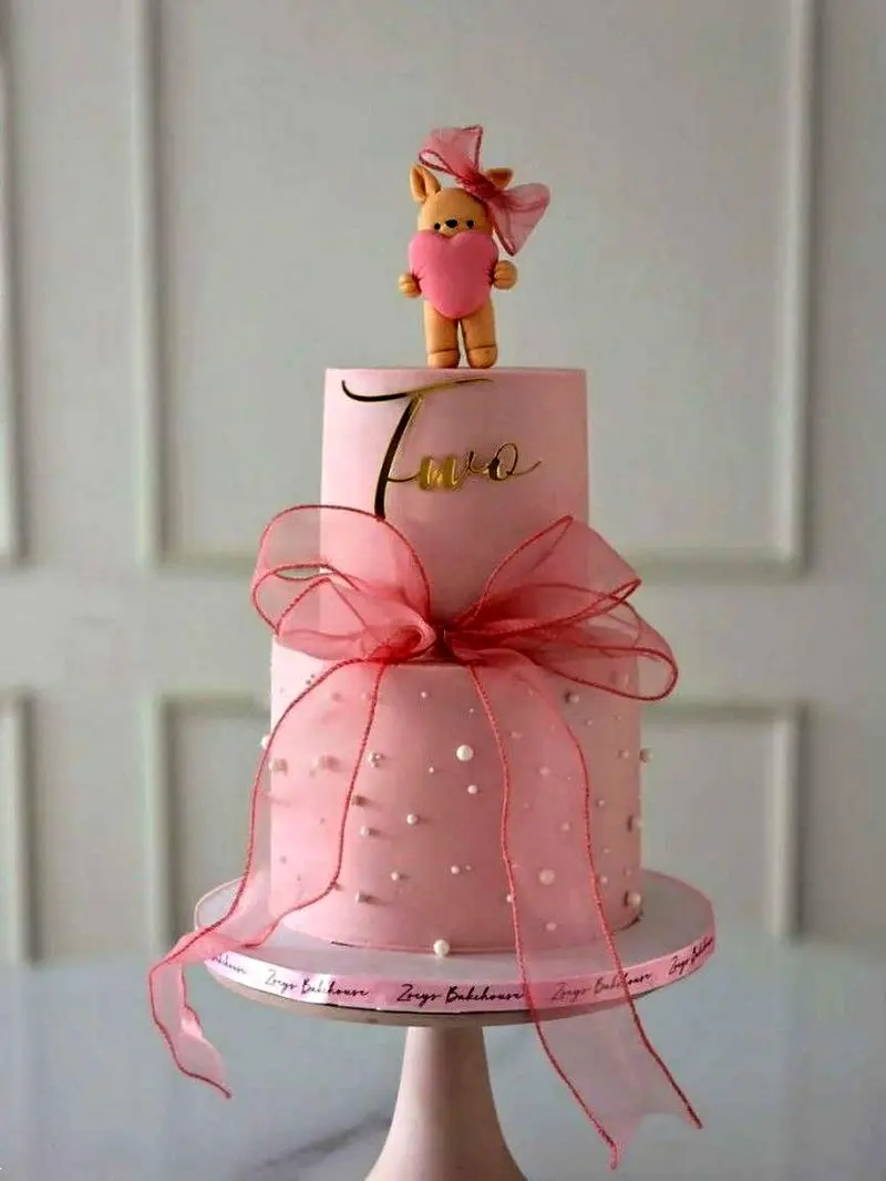 کیک تولد دو طبقه دخترانه شیک | 20 طرح متنوع و جدید کیک تولد دخترانه دو طبقه شیک بسیار لاکچری