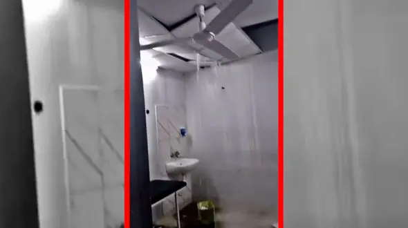 فیلم غرق شدن بخش اورژانس بیمارستان الشفاء غزه