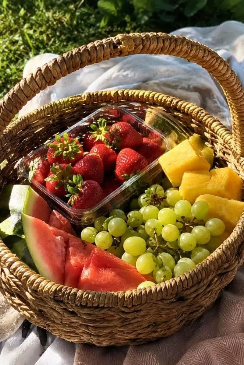 مدل سبد حصیری برای میوه مد سال