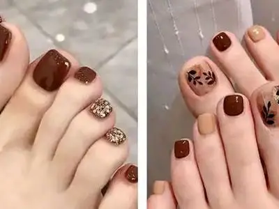 طراحی ناخن پا به سبک پاییزی؛ شیک‌ ترین مدل‌ های ساده و جذاب دخترانه