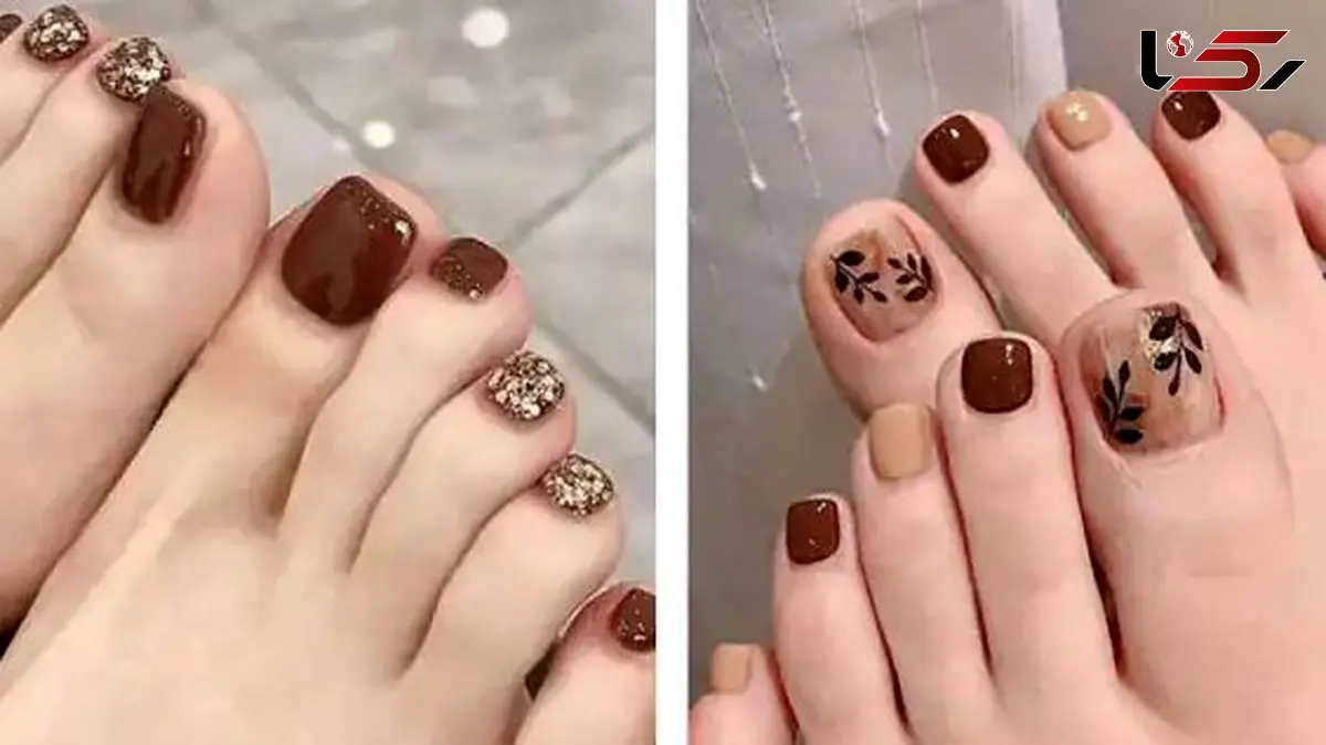 طراحی ناخن پا به سبک پاییزی؛ شیک‌ ترین مدل‌ های ساده و جذاب دخترانه