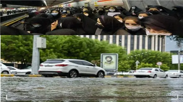 ترافیک سنگین در صبح بارانی تهران / تاخیر در حرکت و خرابی قطارهای مترو در اولین روز بازگشایی مدارس 