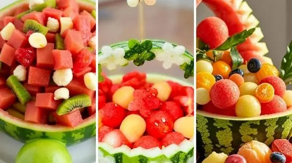 مدل‌ های جذاب تزئین هندوانه برای شب یلدا