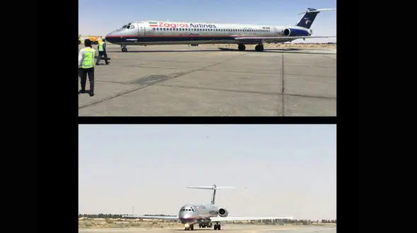 فوری / وحشت از نقص فنی در چرخ هواپیمای شرکت زاگرس در آسمان اصفهان + عکس  های لحظه فرود